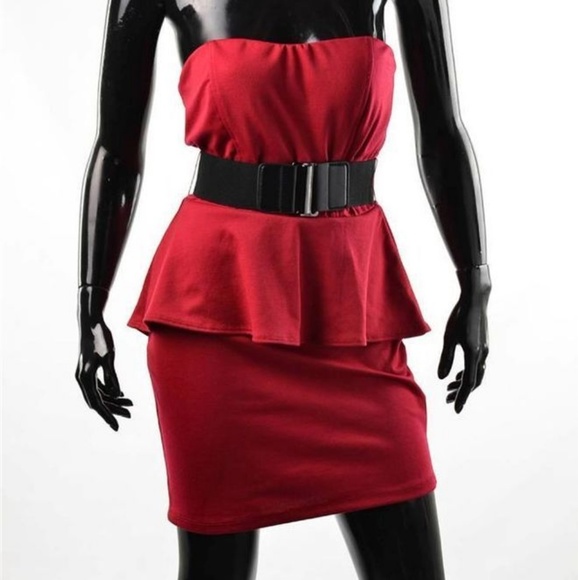 Red Joni Peplum Dress BY: Guess - Picture 5 of 5